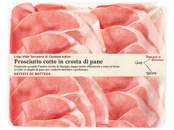 Prosciutto cotto in crosta di pane — confezione in vaschetta
