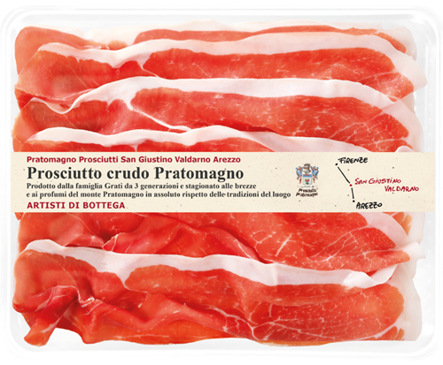 Prosciutto crudo Pratomagno — confezione in vaschetta