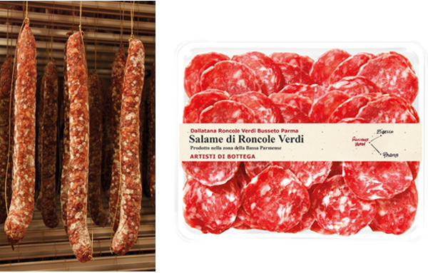 Salame di Roncole Verdi — confezione in vaschetta